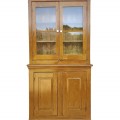 Armoire vaisselier vitré, portes inférieures à caissons soulevés, clous carrés  - 2