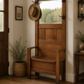 Oak hall bench with mirror - 2