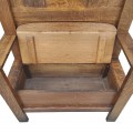Oak hall bench with mirror - 4