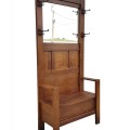 Oak hall bench with mirror - 5