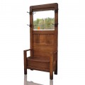 Oak hall bench with mirror - 1