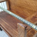 Oak hall bench with mirror - 8