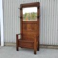 Oak hall bench with mirror - 9