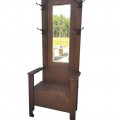 Antique hall tree with mirror - 1
