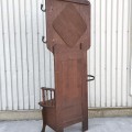 Banc d'entrée en chêne maillé, chaise patère, porte-manteaux  - 7