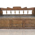 Antique bed bench with multiple panels  - 3