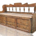 Antique bed bench with multiple panels  - 9