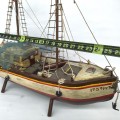Folk art fishing trawler boat - 6