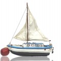 Wooden carved sailboat, signed Durand  - 3