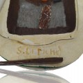 Wooden carved sailboat signed S. Durand  - 2