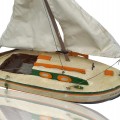 Wooden carved sailboat signed S. Durand  - 3