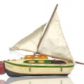 Wooden carved sailboat signed S. Durand  - 4