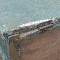 Beau coffre à couvertures, ceinturé d'une moulure en V, dégagé sur sa couleur d'origine dans le passé  - 8