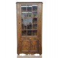 Antique corner pine dresser armoire, corner cupboard - 1