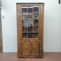 Antique corner pine dresser armoire, corner cupboard - 8