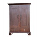 Belle armoire antique en pin, couleur d'origine, 6 caissons, clous carrés  - 3