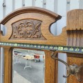Antique oak hall rack chair  - 4
