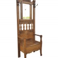 Antique oak hall rack chair  - 7