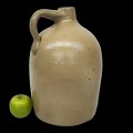 Antique stoneware Bertrand merchant jug from Levis  - 4