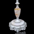 Belle lampe torchère décorée d'oiseaux en marbre  - 3