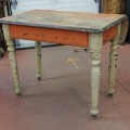 Antique country turned legs table  - 5