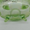 Antique green pressed glass banana bowl - 3