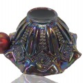 Iridescent glass bowl, carnival style beauty - 2