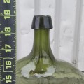 Green demijohn bottle, hand-blown bubbled glass - 2