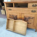 Antique Carved Sideboard with Back Splash - 6