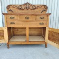 Antique Carved Sideboard with Back Splash - 7