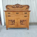 Antique Carved Sideboard with Back Splash - 8