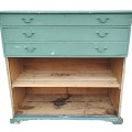Antique green buffet with 3 drawers, forged nails  - 4