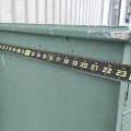 Antique green buffet with 3 drawers, forged nails  - 8
