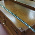 Buffet antique en chêne avec miroir biseauté, style art & craft - 7