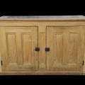Buffet antique en pin, bas d'armoire 2 corps, bahut multiple caissons  - 3