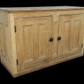 Buffet antique en pin, bas d'armoire 2 corps, bahut multiple caissons  - 1