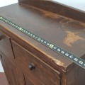 Antique pine buffet, original color and square nails assembly  - 6