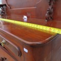 Buffet de salle à manger antique, sideboard en noyer, clous carrés - 7