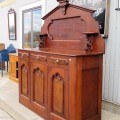 Buffet de salle à manger antique, sideboard en noyer, clous carrés - 8