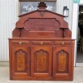 Buffet de salle à manger antique, sideboard en noyer, clous carrés - 10