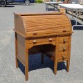 Oak roll-top desk, original drawers and lovely patina - 2