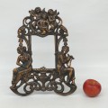 Cadre avec portrait photo en métal bronzé, style Art Nouveau, très ornementé - 2