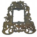 Cadre avec portrait photo en métal bronzé, style Art Nouveau, très ornementé - 5