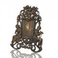 Cadre avec portrait photo en métal bronzé, style Art Nouveau, très ornementé - 1