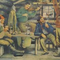 Cadre en bois avec page publicitaire de la bière Frontenac  - 2
