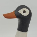 Canard en bois sculpté et peint à la main, sculpture art populaire  - 5
