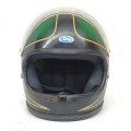 Vintage green motorcycle helmet with visor - 2