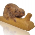 Folk art beaver sculpture signed Leo Chagnon  - 2