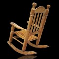 Handcrafted solid wood rocking chair with warm rustic appeal. - 2