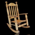 Handcrafted solid wood rocking chair with warm rustic appeal. - 1